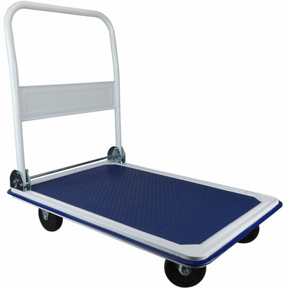 Sparco Folding Platform Truck - Tubular Handle - 660 lb Load Capacity - Steel, Polyvinyl Chloride (PVC) - 1 Each