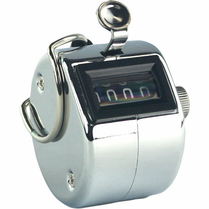 Sparco Finger Ring Tally Counter - 4 Digit - Finger Ring - Handheld - Chrome Plated Steel - Silver