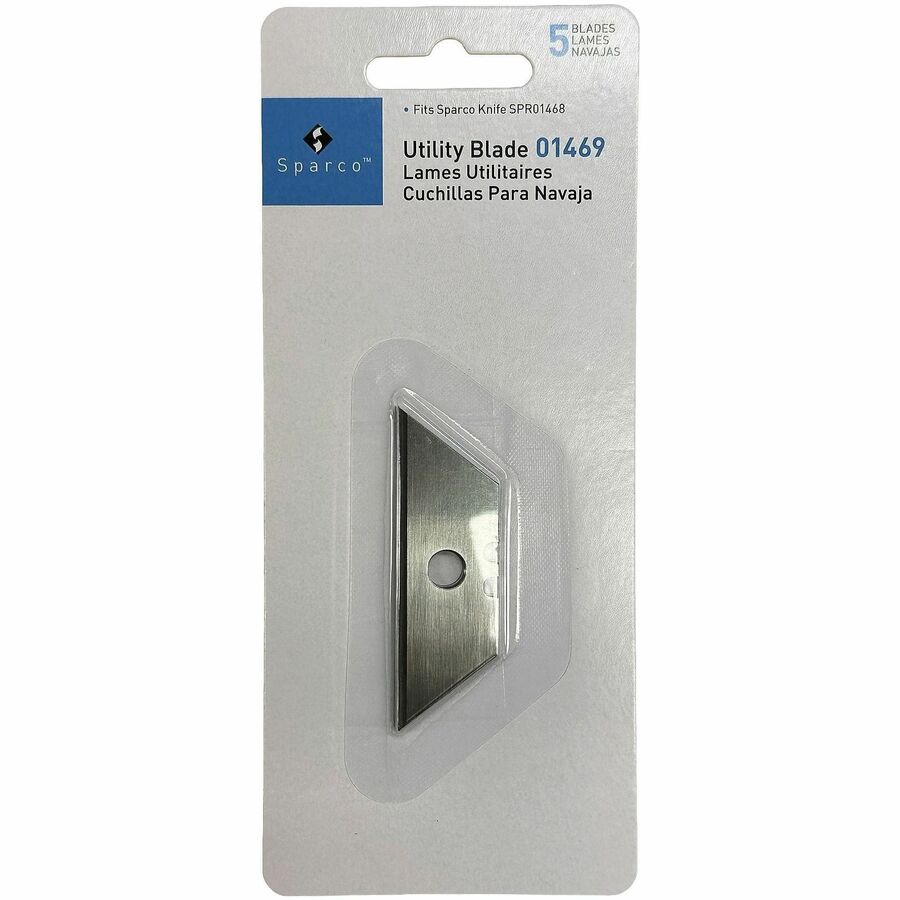 Sparco Retractable Blade Refill - 2.25" Length x 0.75" Thickness - Straight Style - Steel - Silver - 1 Pack