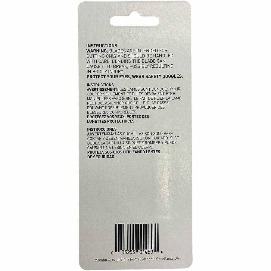 Sparco Retractable Blade Refill - 2.25" Length x 0.75" Thickness - Straight Style - Steel - Silver - 1 Pack