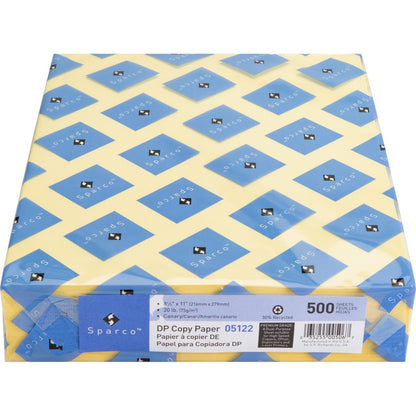 Sparco Premium Copy Paper - Canary - Letter - 8 1/2" x 11" - 20 lb Basis Weight - Sustainable Forestry Initiative (SFI) 