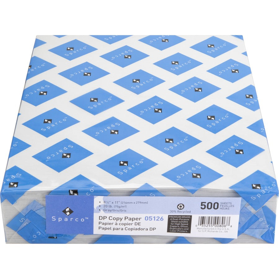 Sparco Premium Copy Paper - Gray - Letter - 8 1/2" x 11" - 20 lb Basis Weight - Sustainable Forestry Initiative (SFI) - 