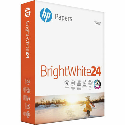 HP Papers BrightWhite24 Office Paper - White - 100 Brightness - Letter - 8 1/2" x 11" - 24 lb Basis Weight - FSC - 500 /