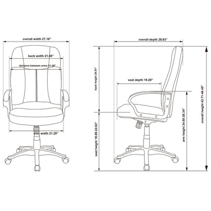 Lorell Chadwick Series Executive High-Back Chair - Black Seat Color - Leather Seat Material - Black Frame Color - 5-star