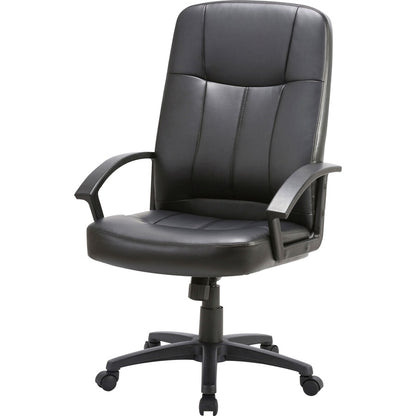 Lorell Chadwick Series Executive High-Back Chair - Black Seat Color - Leather Seat Material - Black Frame Color - 5-star