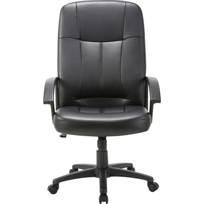 Lorell Chadwick Series Executive High-Back Chair - Black Seat Color - Leather Seat Material - Black Frame Color - 5-star