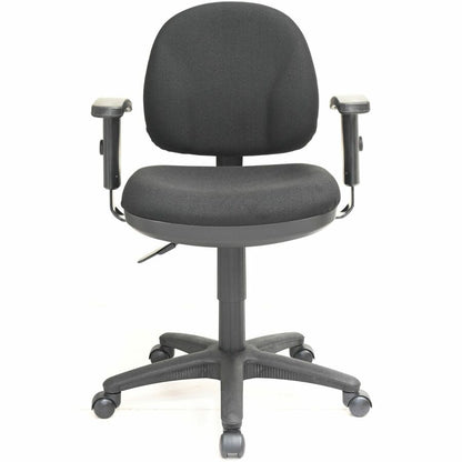 Lorell Millenia Series Pneumatic Adjustable Task Chair - Black Seat Color - Black Back Color - 1 Each