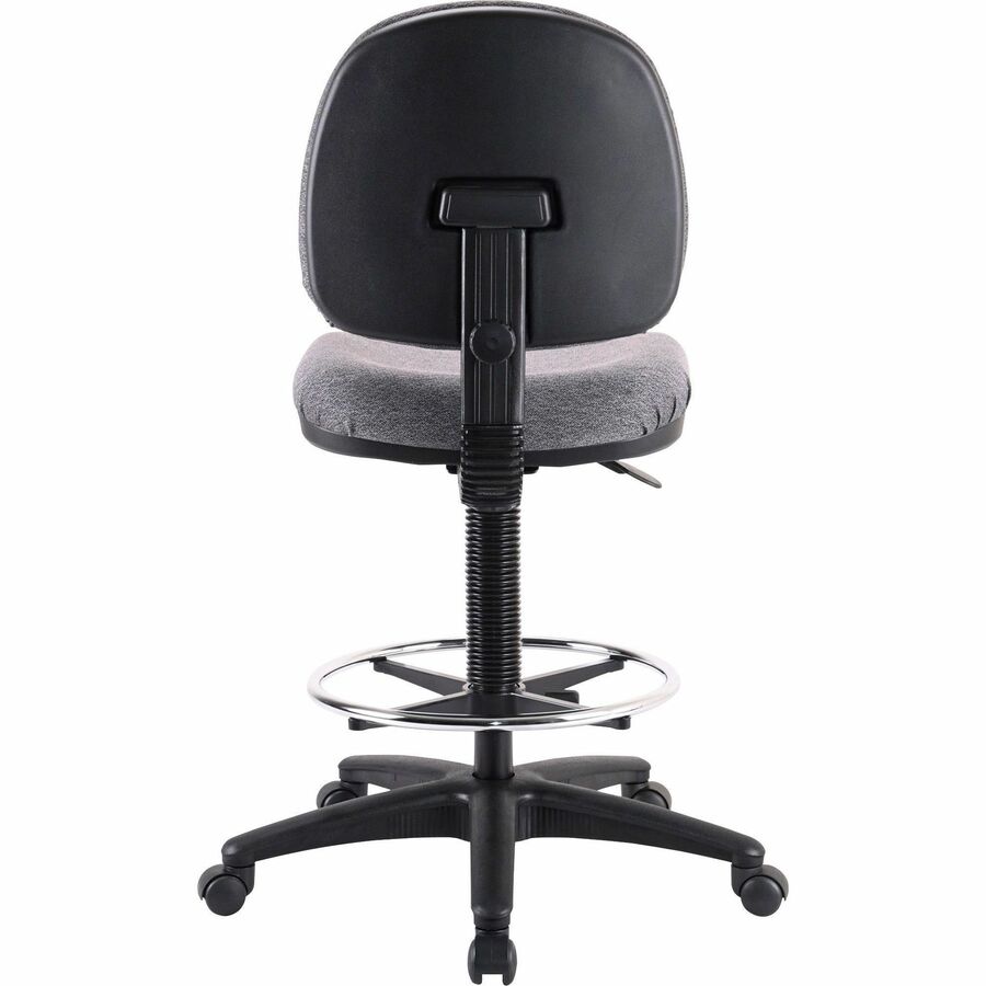 Lorell Millenia Series Adjustable Task Stool with Back - Gray Seat Color - Gray - 1 Each