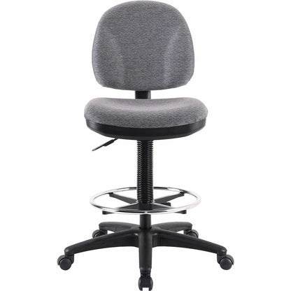 Lorell Millenia Series Adjustable Task Stool with Back - Gray Seat Color - Gray - 1 Each