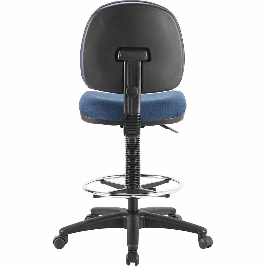 Lorell Millenia Series Adjustable Task Stool with Back - Blue Seat Color - Blue - 1 Each