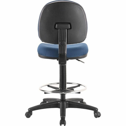 Lorell Millenia Series Adjustable Task Stool with Back - Blue Seat Color - Blue - 1 Each