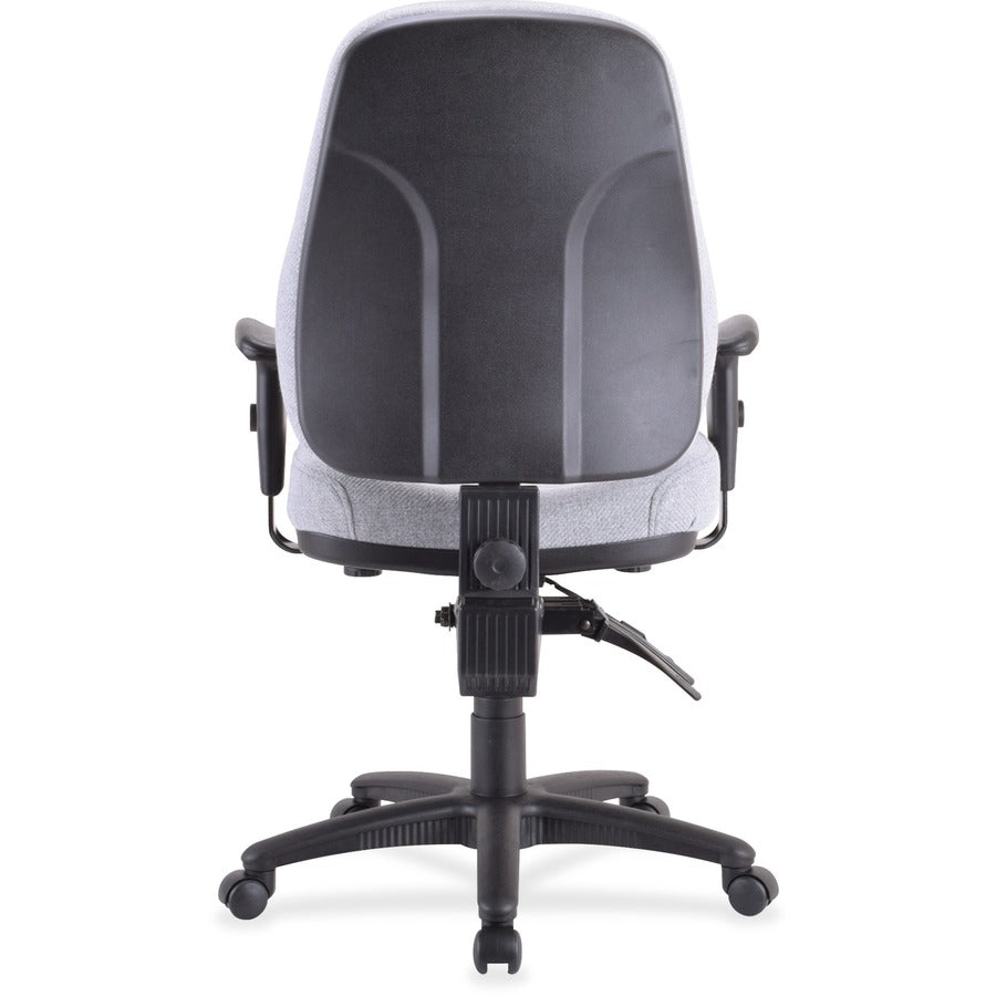 Lorell Bailey High-Back Multi-Task Chair - Gray Seat Color - Acrylic Seat Material - Black Frame Color - 1 Each