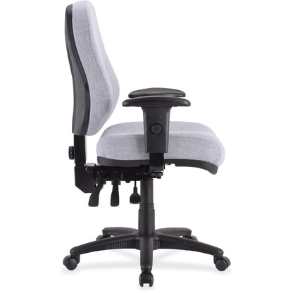 Lorell Bailey High-Back Multi-Task Chair - Gray Seat Color - Acrylic Seat Material - Black Frame Color - 1 Each
