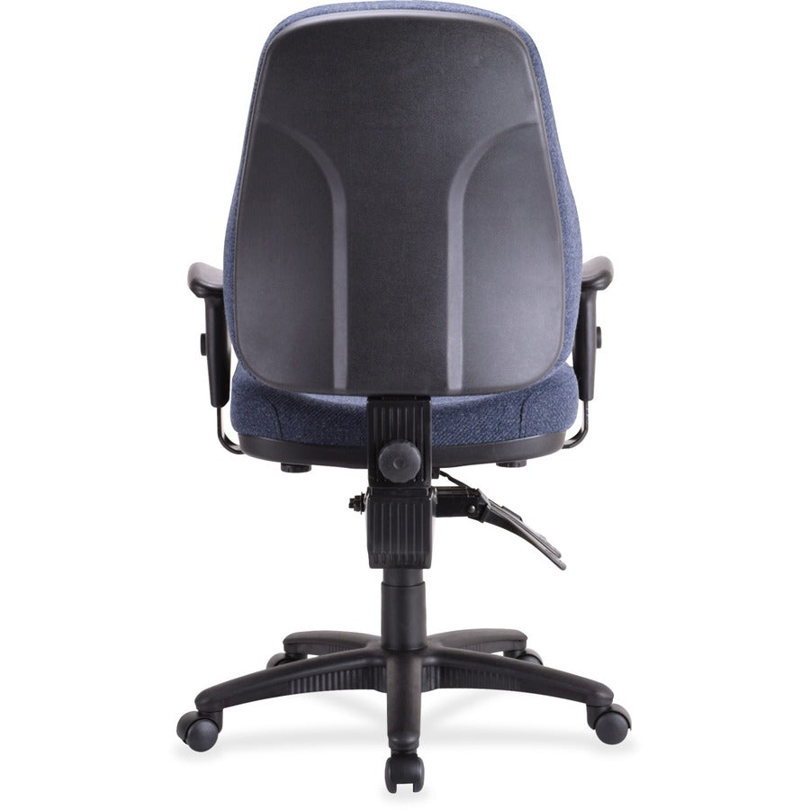 Lorell Bailey High-Back Multi-Task Chair - Blue Seat Color - Acrylic Seat Material - Black Frame Color - 1 Each