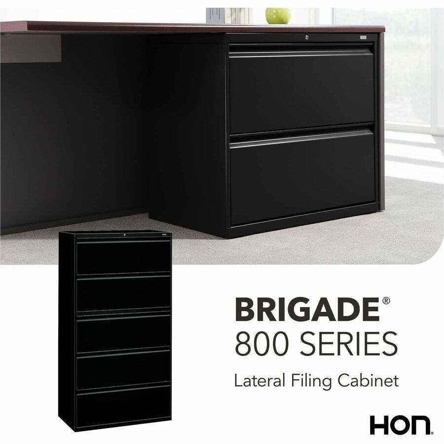 HON 800 Series Full-Pull Locking Lateral File - 5-Drawer - 42" Width x 18" Depth x 64.2" Height - 5 x Drawer(s) - Latera