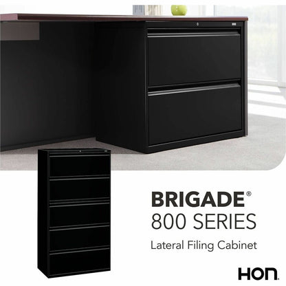 HON 800 Series Full-Pull Locking Lateral File - 5-Drawer - 42" Width x 18" Depth x 64.2" Height - 5 x Drawer(s) - Latera