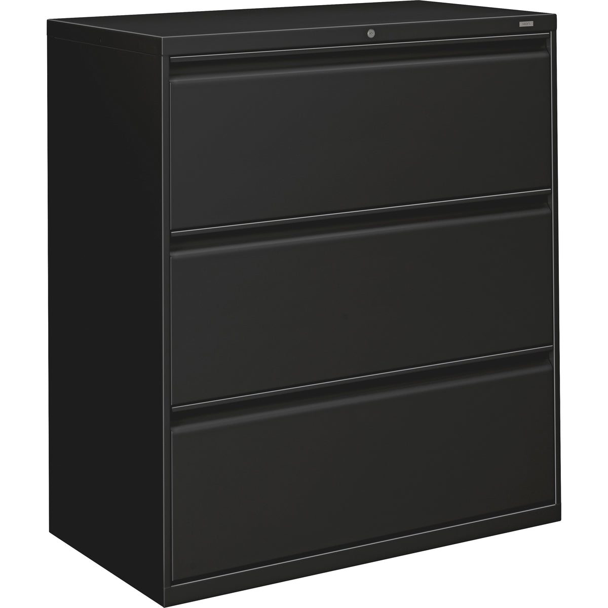HON Lateral Files - 3-Drawer - 36" Width x 19.3" Depth x 40.9" Height - 3 x Drawer(s) for File - Lateral - Black - Baked