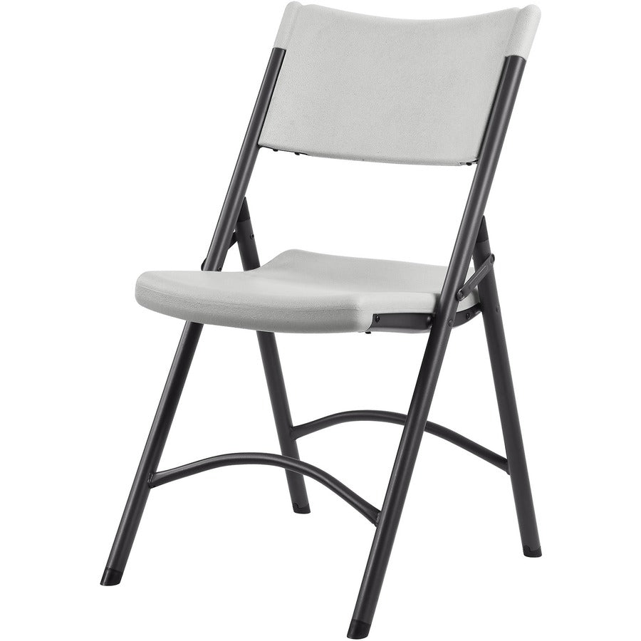 Lorell Heavy-duty Blow-Molded Folding Chairs - Light Gray Seat Color - Polyethylene Seat Material - Light Gray Back Colo