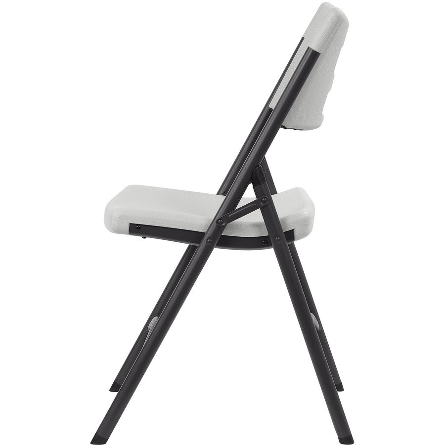 Lorell Heavy-duty Blow-Molded Folding Chairs - Light Gray Seat Color - Polyethylene Seat Material - Light Gray Back Colo