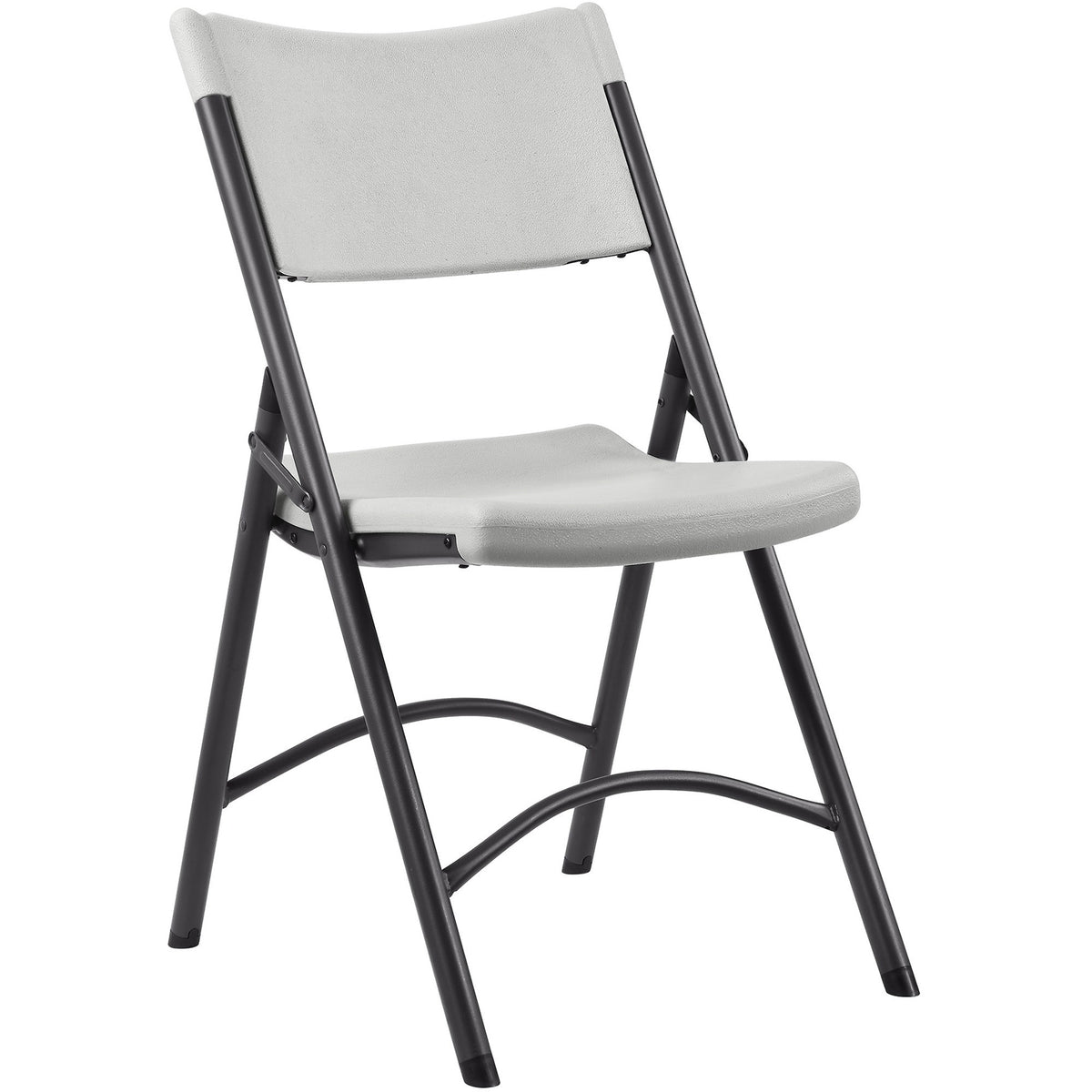 Lorell Heavy-duty Blow-Molded Folding Chairs - Light Gray Seat Color - Polyethylene Seat Material - Light Gray Back Colo