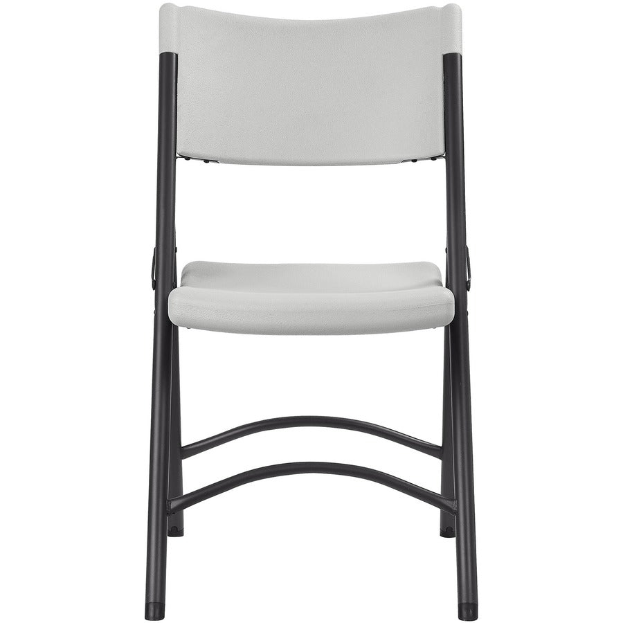 Lorell Heavy-duty Blow-Molded Folding Chairs - Light Gray Seat Color - Polyethylene Seat Material - Light Gray Back Colo