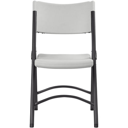 Lorell Heavy-duty Blow-Molded Folding Chairs - Light Gray Seat Color - Polyethylene Seat Material - Light Gray Back Colo