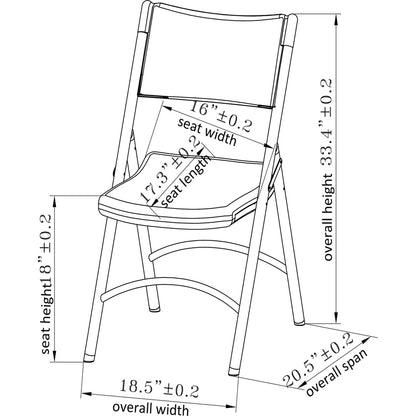 Lorell Heavy-duty Blow-Molded Folding Chairs - Light Gray Seat Color - Polyethylene Seat Material - Light Gray Back Colo