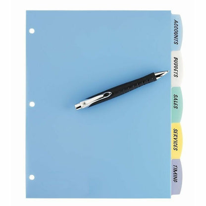 Avery Big Tab Write & Erase Plastic Dividers - 5 x Divider(s) - 5 Write-on Tab(s) - 5 Tab(s)/Set - 8.5" Divider Width x 