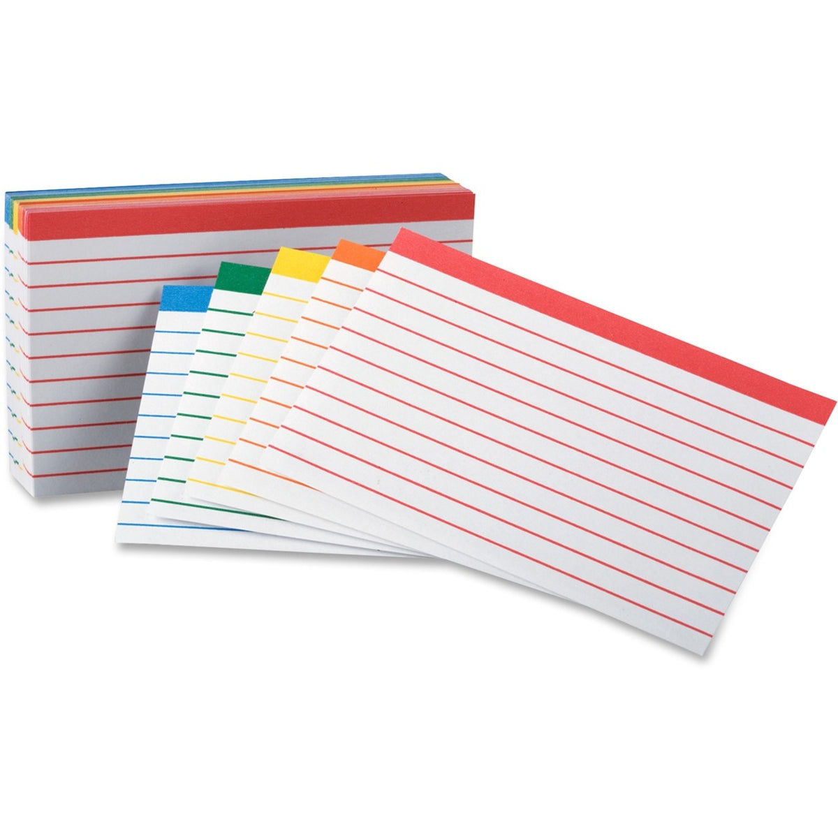 Oxford Color Coded Bar Ruling Index Cards - 100 Sheets - Front Ruling Surface - Index Card - 3" x 5" Sheet Size - Acid-f