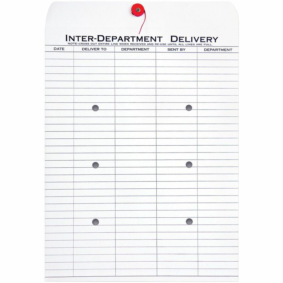 Quality Park 10 x 13 Treated Inter-Departmental Envelopes - Inter-department - #13 1/2 - 10" Width x 13" Length - 28 lb 
