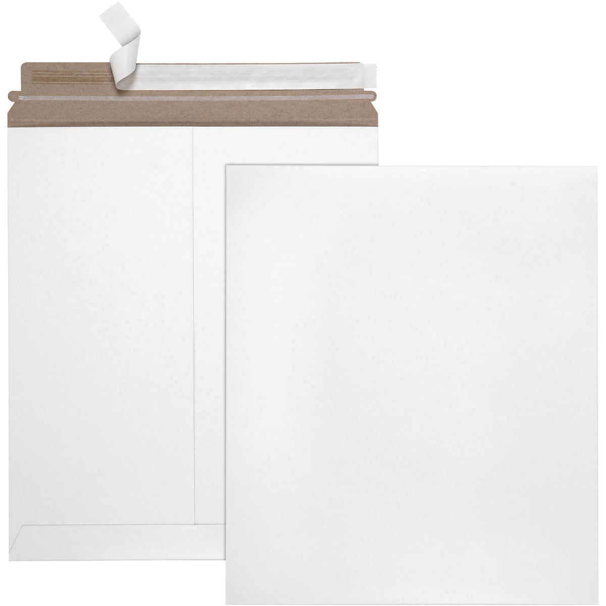 Quality Park Sturdy Fiberboard Photo Mailers - Board - 6" Width x 8" Length - Self-sealing - White - Fiberboard - 25 / B