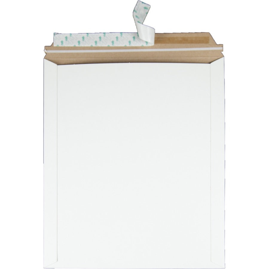 Quality Park Sturdy Fiberboard Photo Mailers - Board - 12 3/4" Width x 15" Length - Self-sealing - White - Fiberboard - 