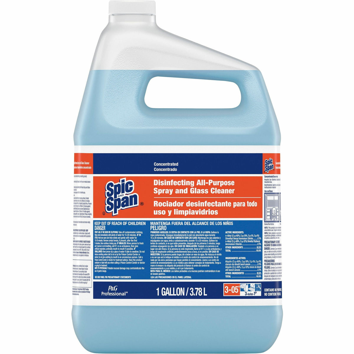 Spic and Span Disinfecting All-Purpose Spray and Glass Cleaner - For Multipurpose - Concentrate - 128 fl oz (4 quart) - 