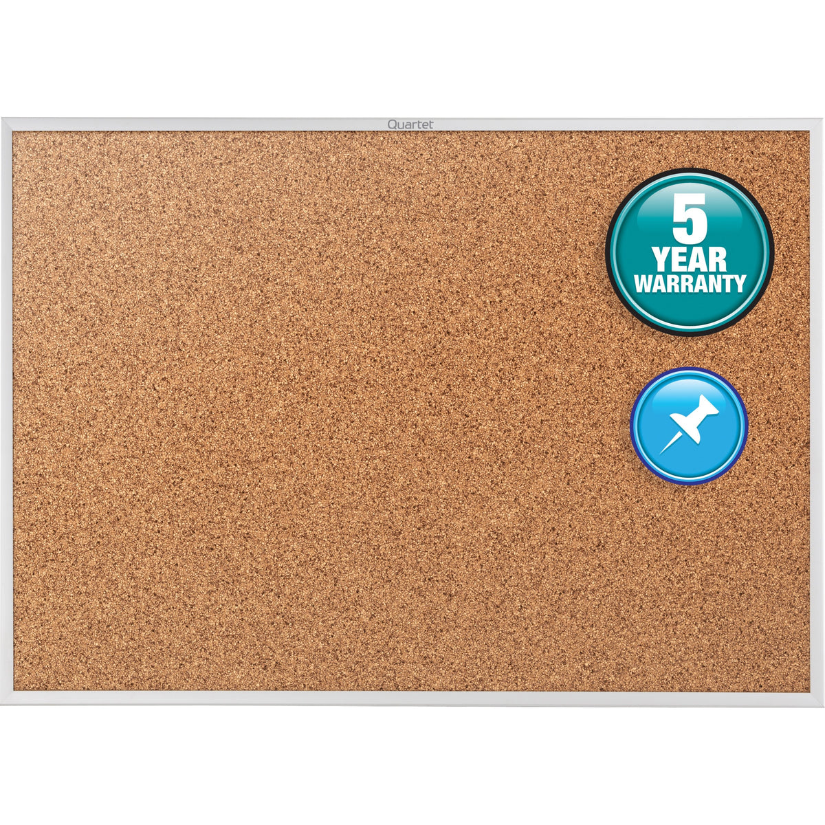 Quartet Classic Series Bulletin Board - 48" Board Height x 72" Board Width - Brown Natural Cork Surface - 1 Each