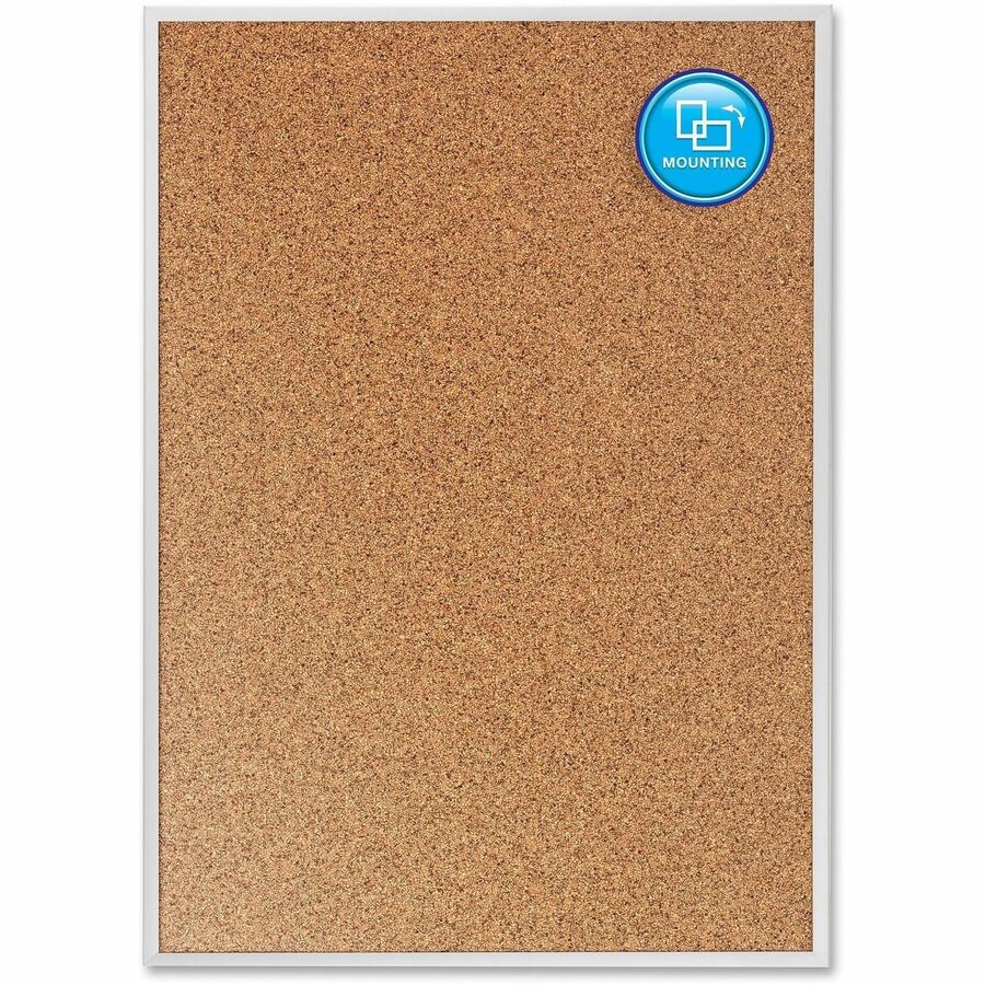 Quartet Classic Series Bulletin Board - 48" Board Height x 96" Board Width - Brown Natural Cork Surface - 1 Each