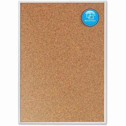 Quartet Classic Series Bulletin Board - 48" Board Height x 96" Board Width - Brown Natural Cork Surface - 1 Each