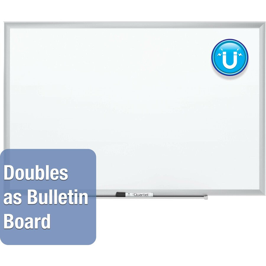Quartet Classic Premium Porcelain Magnetic Boards - 48" (4 ft) Width x 36" (3 ft) Height - White Porcelain Surface - Sil