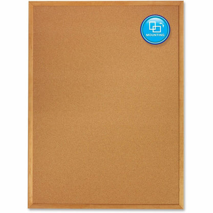 Quartet Classic Series Cork Bulletin Board - 24" Board Height x 36" Board Width - Brown Natural Cork Surface - 1 Each