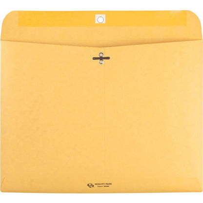 Quality Park 9 x 12 Clasp Envelopes with Deeply Gummed Flaps - Clasp - #90 - 9" Width x 12" Length - 28 lb - Clasp - Kra