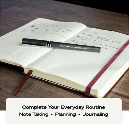 uniball™ Deluxe Rollerball Pens - 0.5 mm Pen Point - Black Ink - Silver Barrel - Stainless Steel Tip - 12 / Dozen