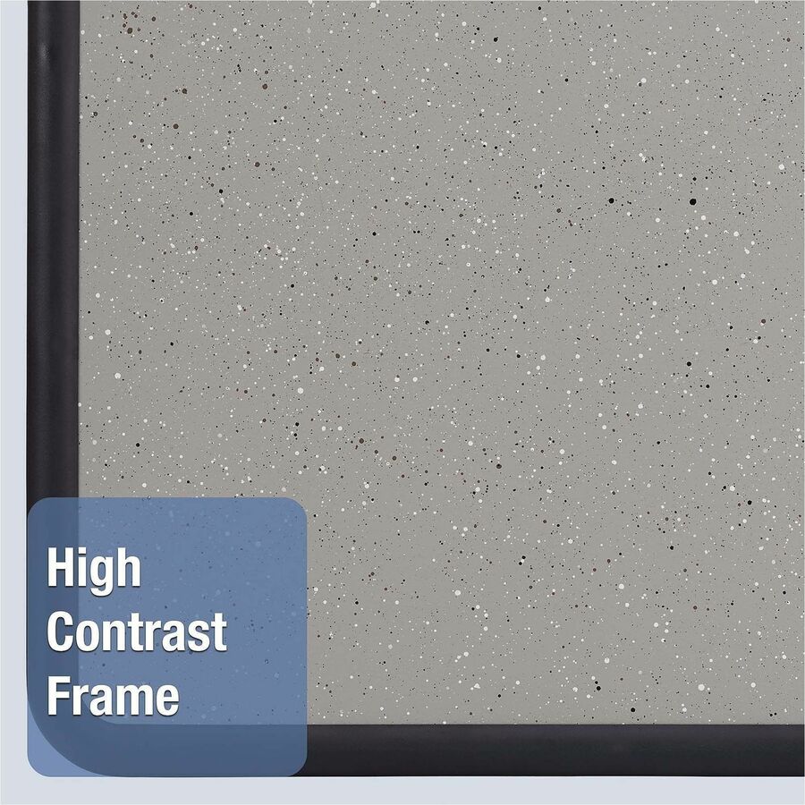 Quartet Contour Bulletin Board - 24" Board Height x 36" Board Width - Faux Granite Surface - Self-healing, Durable - Bla