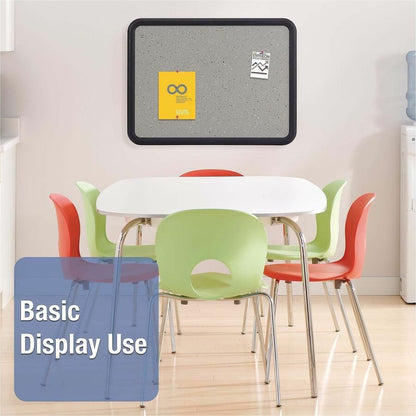 Quartet Contour Bulletin Board - 24" Board Height x 36" Board Width - Faux Granite Surface - Self-healing, Durable - Bla