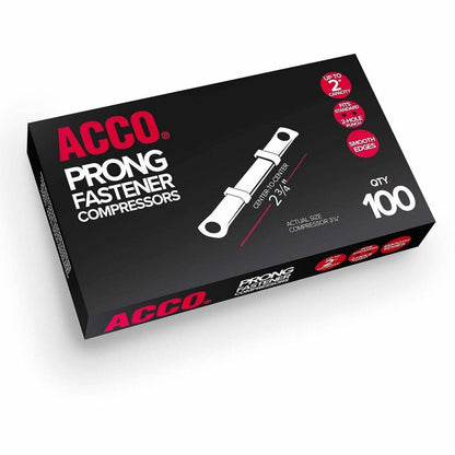 ACCO File Fastener Base - Standard - 1" Size Capacity - Heavy Duty, Coined Edge, Self-adhesive - Metal - 100 / Box