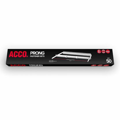 ACCO Premium Prong Fasteners Specialty Set - 3.50" Size Capacity - Self-locking, Sturdy, Coined Edge - Metal - 50 / Box