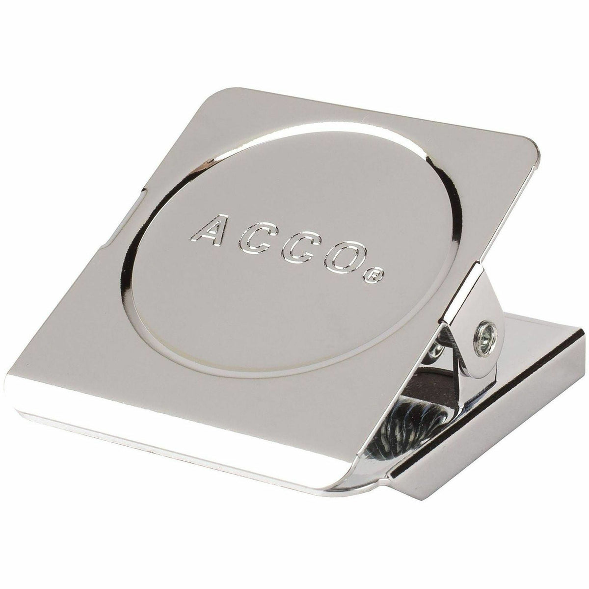 ACCO Square Magnetic Clip - Small - 1.5" Length - 0.88" Size Capacity - Magnetic, Rust Resistant - Silver - Metal, Chrom