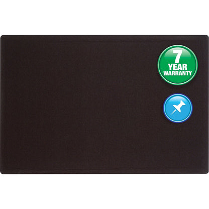 Quartet Oval Office Bulletin Board - 36" Board Height x 48" Board Width - Black Fabric Surface - Frameless, Flexible - B