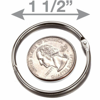 Officemate Loose-Leaf Book Rings - 1.5" Diameter - Silver - Metal - 100 / Box