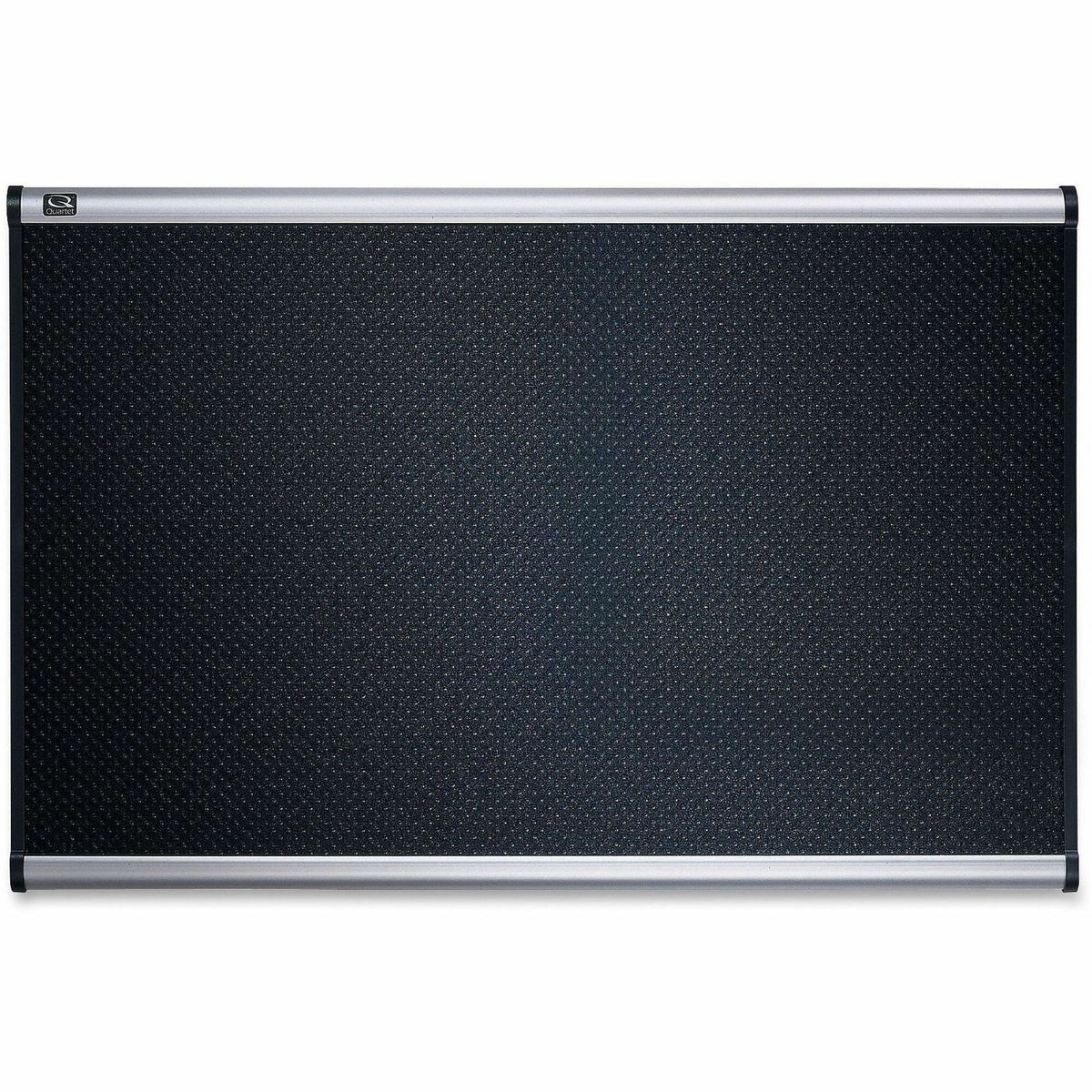 Quartet Prestige Embossed Bulletin Board - 24" Board Height x 36" Board Width - Black Foam Surface - Self-healing - Silv