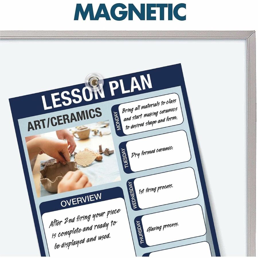 Quartet Porcelain Magenetic Whiteboard - 72" (6 ft) Width x 48" (4 ft) Height - White Porcelain Surface - Silver Aluminu