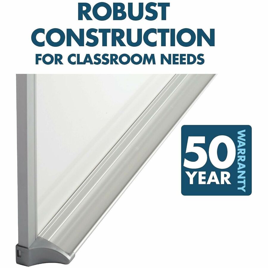 Quartet Porcelain Magenetic Whiteboard - 72" (6 ft) Width x 48" (4 ft) Height - White Porcelain Surface - Silver Aluminu